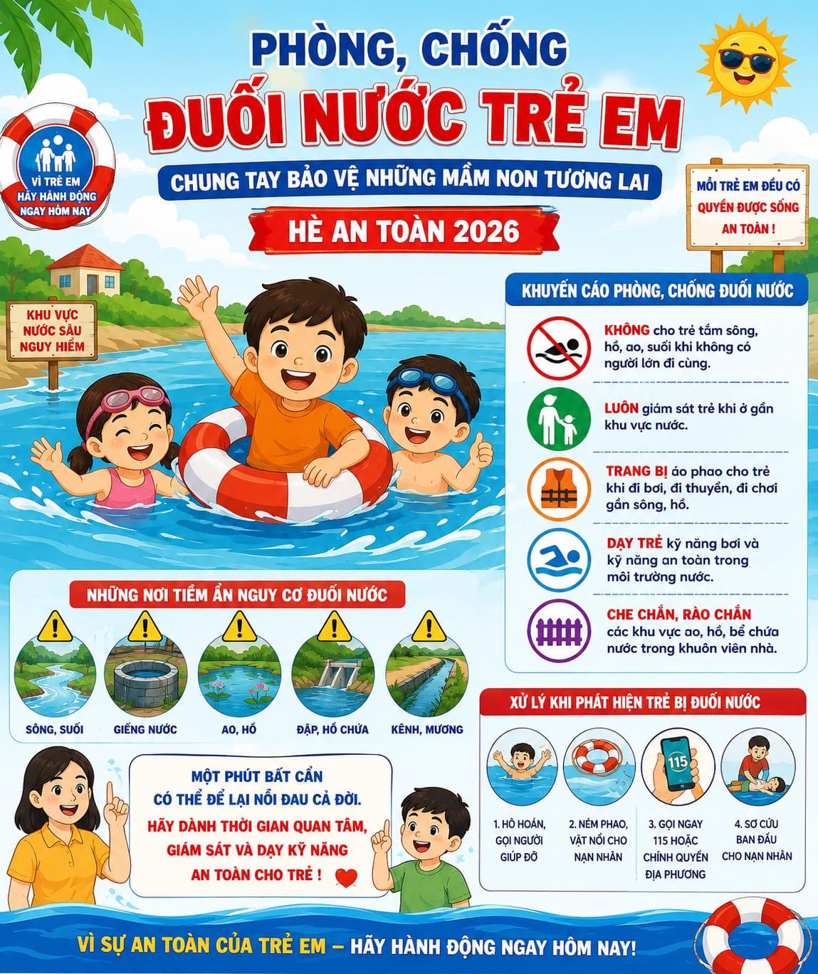Chung tay phòng, chống đuối nước trẻ em - Bảo vệ những mầm non tương lai