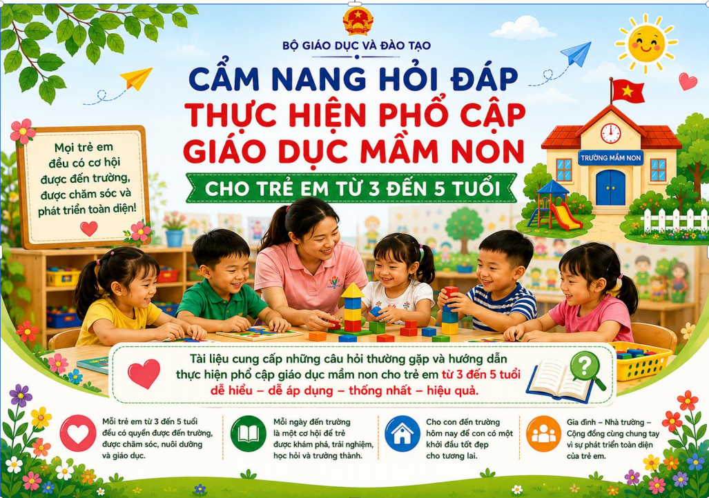 Cẩm nang hỏi đáp thực hiện giáo dục phổ cập mầm non cho trẻ từ 3-5 tuổi