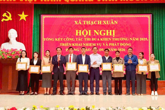 Xã Thạch Xuân tổ chức hội nghị tổng kết công tác Thi đua - Khen thưởng năm 2025, triển khai nhiệm vụ năm 2026 