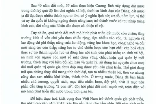 Nghị quyết Hội nghị Trung ương 3 khóa XIV đổi mới mô hình phát triển Việt Nam