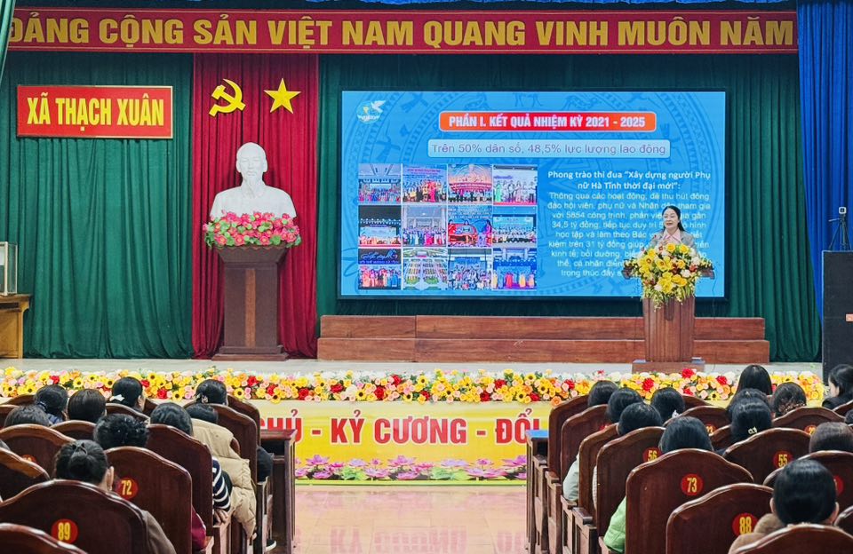 Hội PN Thạch Xuân tổ chức hội nghị quán triệt Nghị quyết Đại hội đại biểu phụ nữ Hà Tĩnh lần thứ XVII
