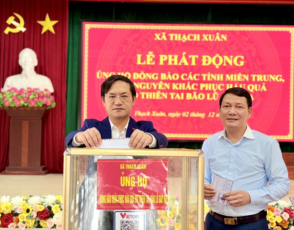Thạch Xuân phát động ủng hộ đồng bào miền Trung, Tây Nguyên khắc phục hậu quả thiên tai 