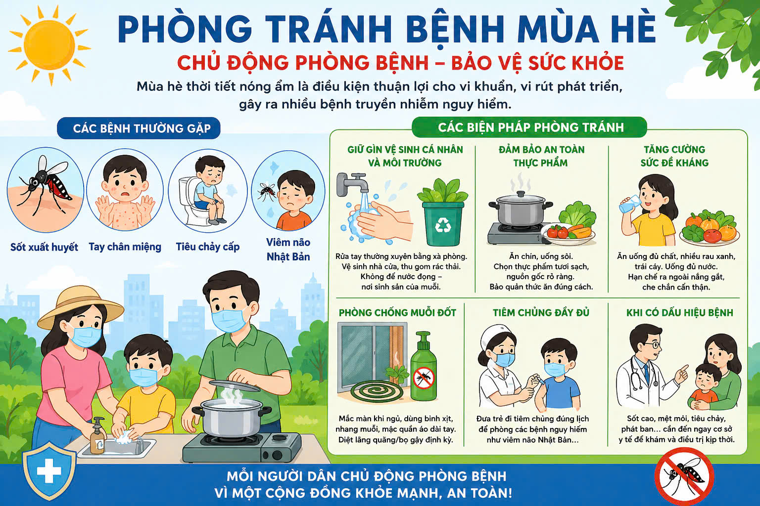 Chủ động phòng tránh bệnh mùa hè-bảo vệ sức khỏe cộng đồng 